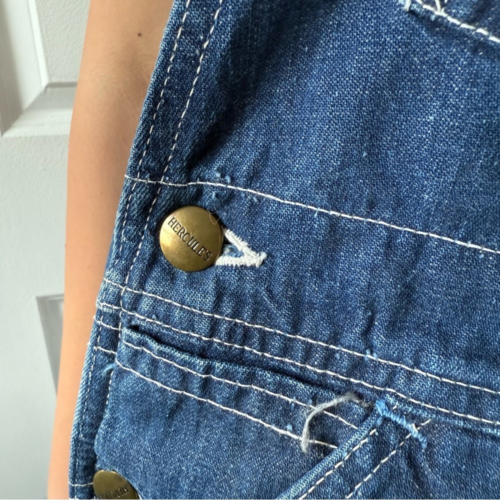 Vintage 50s 60s HERCULES dark Denim Overalls unisex M  VERY RARE union made - Picture 10 of 16